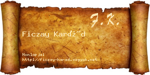 Ficzay Karád névjegykártya